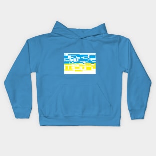 blue yellow rectangle square flag war ukraine Kids Hoodie